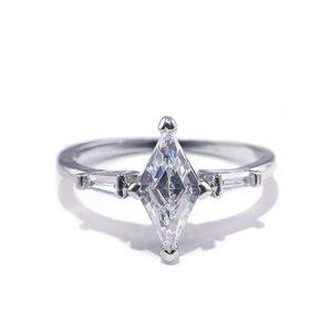 "925 Silver Plated Dainty CZ Crystal Ring for Women, FB16FA1136
